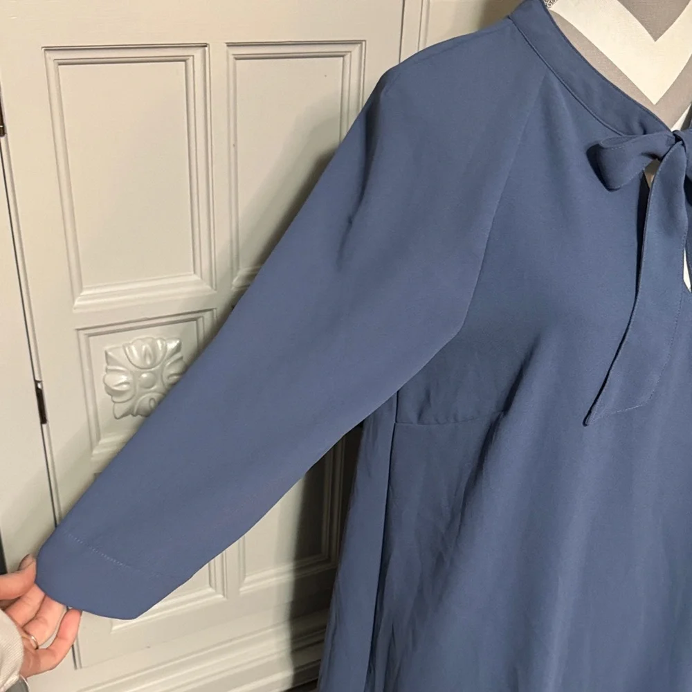 H&M Elegant Blue Women's Knee Length Dress Size 10 - Picture 4 of 10